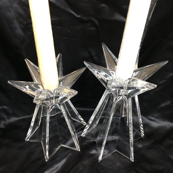 Starburst Glass Candlesticks Set of Two - Picture 13 of 16